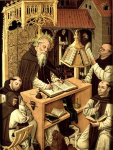 Saint Jerome in the scriptorium by Master of Parral