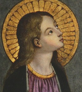 Vierge Marie (détail), attribuée à Luca Signorelli (1450-1524), basilique de la Ste-Annonciation, Florence