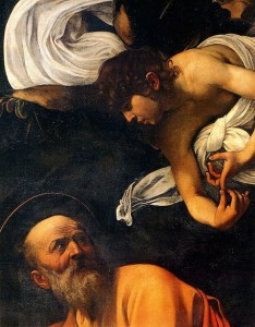 Saint Matthieu et l'ange (détail) Caravaggio, Rome, Saint-Louis-des-Français