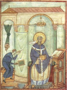 Saint Grégoire Ier Miniature du Registrum Gregorii de Trèves (983)