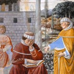Saint Augustin lisant les lettres de saint Paul. Benozzo Gozzoli (15e) San Gimignano. Italie.