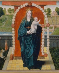 Vierge du Rosaire. Les quinze mystères (détail) Peintre hollandais (1515)