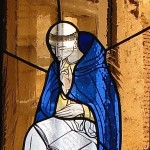 Saint Dominique (détail, vitrail Paul Challan Belval)