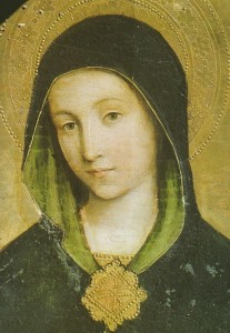 Le visage de Marie (détail) J. Miralhet (1430)