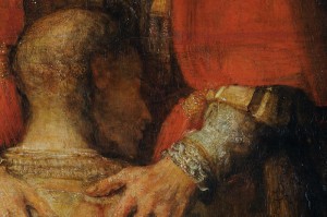 Le retour de l'enfant prodigue Rembrandt (détail) (1654)